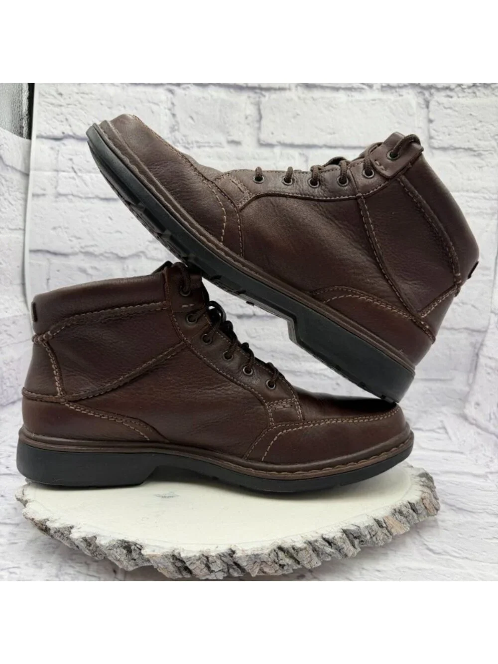 Clarks Active Air Goretex Boots Mens 12 M Brown Leather Shoes Casual Chukka